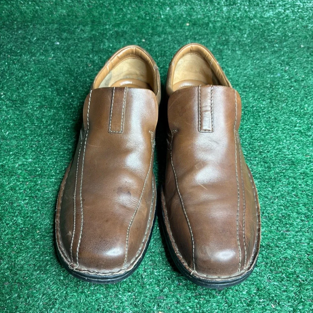 Clarks Ortholite‎ Brown Comfort Slip On Casual Loafers Shoes Size 11.5
